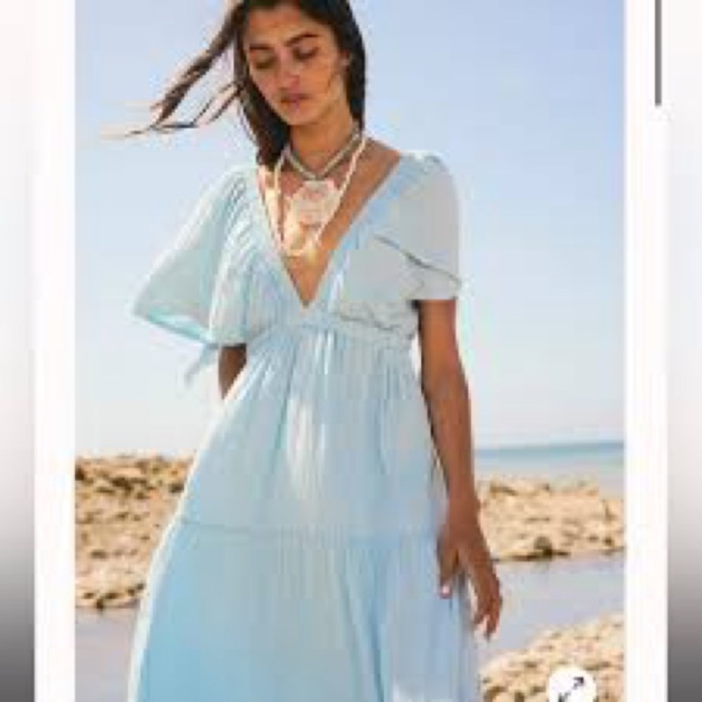 Free People La La Maxi Dress Dream Blue Size small NWOT